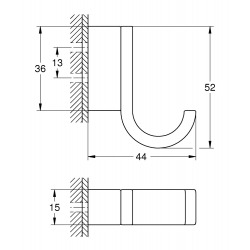 Grohe Selection Single robe hook, Hard graphite (41039A00)