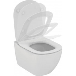 Alca Toilet set 85cm+ Tesi AquaBlade rimless bowl + Chrome flush plate (alca85Tesi-8)