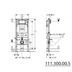 Geberit Toilet set UP320 support frame + SAT Infinitio rimless toilet  + Softclose seat + White flush plate (GebInfinitio-I)