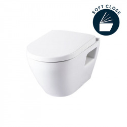 Geberit Toilet set Self-supporting Duofix support frame + Serel SM10 toilet + Softclose seat + White flush plate (SM10GebATP-1)