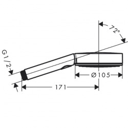 Hansgrohe Pulsify Select Relaxation Hand shower XXL Performance 105mm with 3 jets, Chrome (24110000)