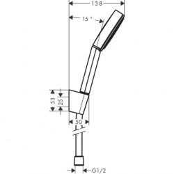 Hansgrohe Set Logis Loop shower mixer + 3 jet Hand shower XXL 105mm + Shower hose 125cm holder, Chrome (71247000-Pulsify)