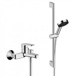 Hansgrohe Vernis Blend Bath/shower mixer + Hand shower XXL 105mm 3 jets, shower hose 160cm, bar 65cm (71440000-Pulsify3)