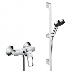 Hansgrohe Logis Loop Set Shower mixer + Hand shower XXL 105mm 3 jets, hose 160cm, shower rail 65cm (71247000-Pulsify3)