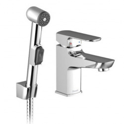 Ravak Single lever basin mixer with bidet hand shower and wall bracket, Chrome (X070076)