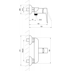 Ravak Classic Shower mixer 150 mm, Chrome (X070084)