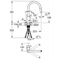 Grohe Feel single lever sink mixer, Supersteel (31486DC1)