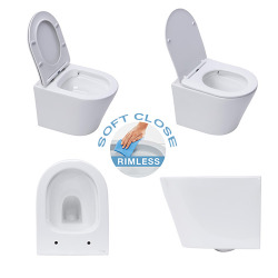 Alca Toilet set Frame + Infinitiorimless WC + Softclose seat + White flush plate (AlcaInfinitio-M270)