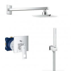 Grohe Eurocube Single-lever mixer set + 1 jet stick hand shower with support + Head shower + Rough in body (24062000-Eurocube)