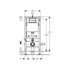 Geberit Toilet set Duofix frame + Lucco Avva rimless wc + Softclose seat + White flush plate + FREE toilet brush ( AvvaGeb1-Flex1 )