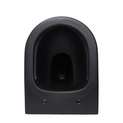 Geberit Toilet set UP720 cistern frame + SAT Infinitio rimless WC matt black + Invisible fixings + Softclose seat