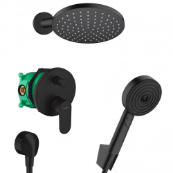 Hansgrohe Vernis Blend Pulsify All-in-one shower set with overhead shower 205 XXL + 3 spray hand shower, Matt black