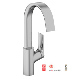 Hansgrohe Vivenis Single lever basin mixer 210 with swivel spout and pop-up waste set, waterfall spout,, chrome-plated (75030000)