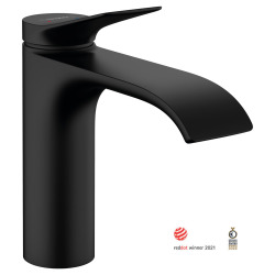 Hansgrohe Vivenis Single lever basin mixer 110 without waste set, waterfall spout, matt black (75022670)