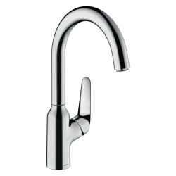 Hansgrohe Focus M42 Single lever kitchen mixer 220, single spray mode, 360° swivel spout, chrome (71802000)