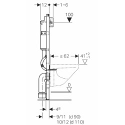 Geberit Toilet set Duofix frame 112cm + WC rimless SAT Brevis + Ultra-thin seat, softclose + White plate (BrevisGeb1)