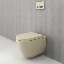 LIVEA Bello wall hung toilet bowl without rim + soft-close seat, Jasmin (JasminBello)