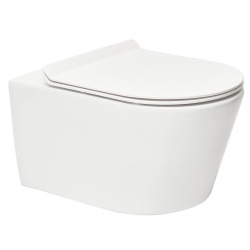 Geberit Toilet set Duofix self-supporting frame + SAT Brevis rimless toilet + Ultra-thin softclose seat + White plate (BREVISGEBX)