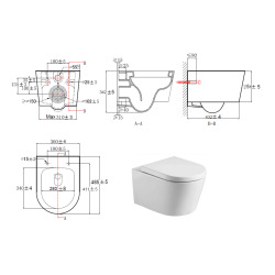 Geberit Toilet set Support Frame 112cm + Swiss Aqua Technologies Rimless toilet + White flush plate + Insulation set