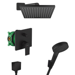 Hansgrohe Vernis Shape All-in 1 shower set with 230 shower head + 2jet hand shower, Matt black (VernisShapeNoirMat-2)