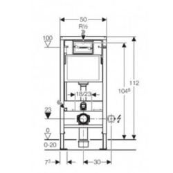 Geberit Toilet set DUOFIX UP100 Self-supporting Support frame  + Lucco Avva rimless wall-hung toilet + softclose seat + white plate