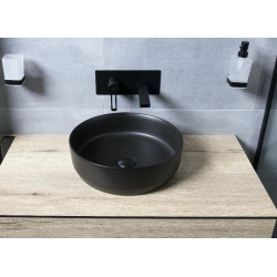 Swiss Aqua Technologies Countertop washbasin set 39x39x12 cm without overflow + Infinitio matte black free-flow waste SetSATINF-noir