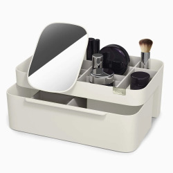 Joseph Joseph Viva large cosmetic organizer with removable mirror, shell colour (75005)