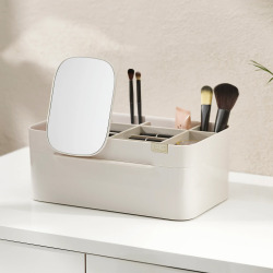 Joseph Joseph Viva large cosmetic organizer with removable mirror, shell colour (75005)