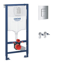 Grohe Pack Rapid SL Frame + Chrome Skate Cosmopolitan Flush Plate + Wall Fixings (38811000)