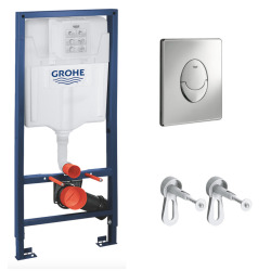 Grohe Set Rapid SL Support frame + Wall brackets + Grohe Skate Air chrome plate (38528001-A)