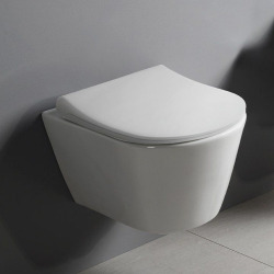 Grohe Toilet Set Rapid SL Support frame + Lucco Avva Rimless toilet + Softclose seat + white plate (RapidSL-Avva-3)