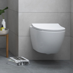 Grohe Toilet Set Rapid SL Support frame + Vitra Sento rimless toilet + Softclose seat + chrome plate (Grohe-Sentorimless-2)