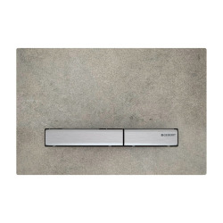 Geberit Sigma50 flush plate for dual flush, concrete look with chrome buttons (115.788.JV.2)