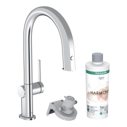 Hansgrohe Aqittura M91 kitchen mixer 210 FilterSystem, with pull-out single-jet shower and starter kit, Chrome (76801000)