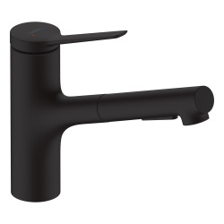 Hansgrohe Zesis M33 Single lever kitchen mixer 150, pull-out spray, 2jet, Matt black (74800670)