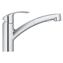 Grohe Eurosmart Single lever sink mixer, pull-out spray, Chrome (30305001)