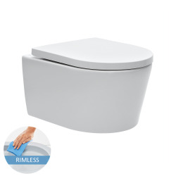 Toilet set self-supporting Rapid SL 82cm + SATrimless bowl, concealed fixings + Skate chrome plate (RapidSL82SatRimless-1)