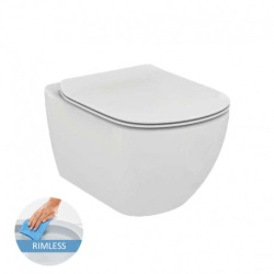 Alca Toilet set 85cm Frame + Tesi AquaBlade Rimless toilet bowl  + White flush plate (alca85Tesi-4)