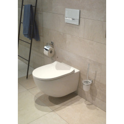 Geberit Toilet set GEBERIT DuofixBasic + VITRA Rimless bowl SENTO with softclose seat + Delta 50 chrome flush plate