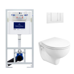 Toilet Pack ViConnect Support Frame + Kolo Rekord Toilet + Seat + White Flush Plate (ViConnectKolo-2)