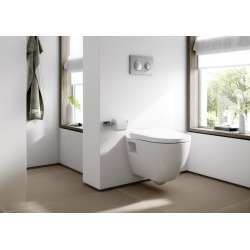 Toilet Pack Rapid SL Frame + SM26 Rimless Toilet + Soft-Close Seat + Arena Chrome Flush Plate + Insulation Set (ArenaSM26)