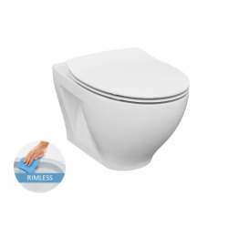 Villeroy & Boch Toilet Set support frame + Cersanit Dormo rimless toilet + Softclose seat + White plate (ViConnectDormo-2)