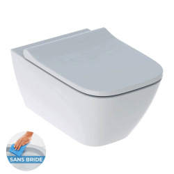 Geberit Smyle Square Rimfree Wall-hung toilet with invisible fixings, skirted, with slim softclose seat (500.683.00.2)