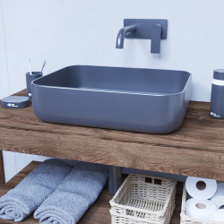 Egger Set Naturel Floating Basin Shelf 100x8x50 cm + 2 fixings Dolce 39,5 cm, Charleston Dark oak tone (DO10050DT-FIX1)