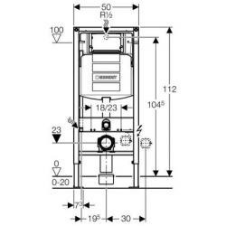 Geberit Toilet set frame with SAT rimless bowl and invisible fixings + softclose seat + Black chrome flush plate (GebSatrimless-D)