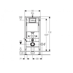 Geberit Toilet set Duofix Support frame + Geberit Smyle Rimfree toilet + softclose seat +  white flush plate (SmyleGeb1)