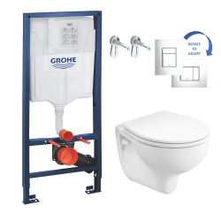 Grohe Toilet Set Rapid SL Support frame + KOLO Rekord Bowl + Seat + chrome plate (RapidSL-KOLO-1)