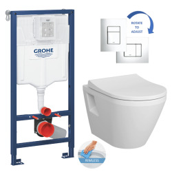 Grohe Toilet Set Rapid SL support frame + Integra rimless toilet + softclose seat + chrome plate (RSLINTEGRA2RS1)