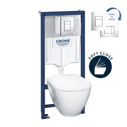 Grohe Toilet set RapidSL support frame + SM10 toilet + Softclose seat + Chrome flush plate + Insulation set (39186SET)