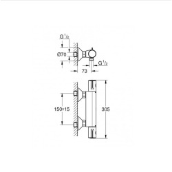 Grohe Vitalio Start System 250 Shower Column + Grotherm 800 Thermostatic Mixer (34558000-VITALIO1)